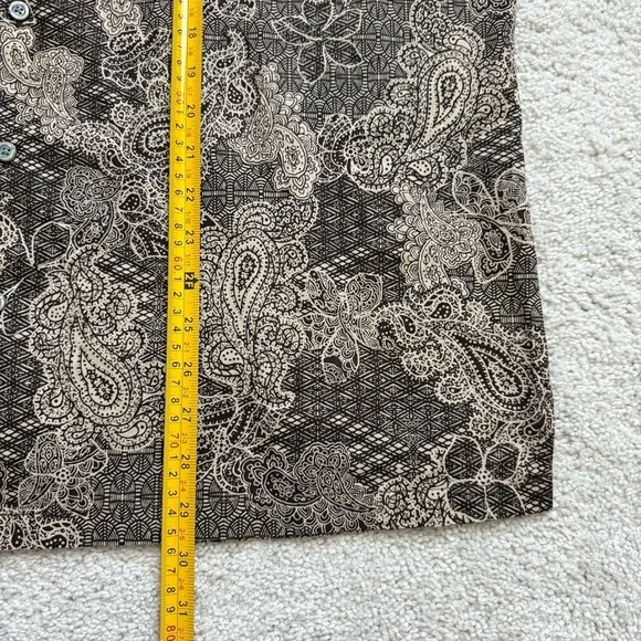 Tori Richard Men Chocolate Paisley Short Sleeve Shirt Sz XL - Picture 8 of 8